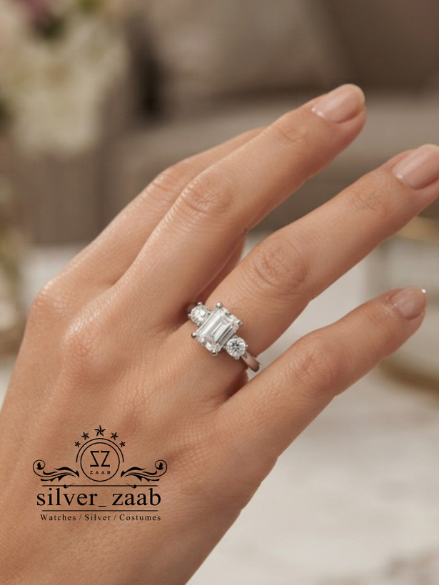 انگشتر نقره زنانه طرح باگت مدل ۱۵۷